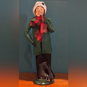 RARE-EUC Vintage BYERS' CHOICE 1995 Woman w/ Ice Skates Signed/Numbered: 52/100